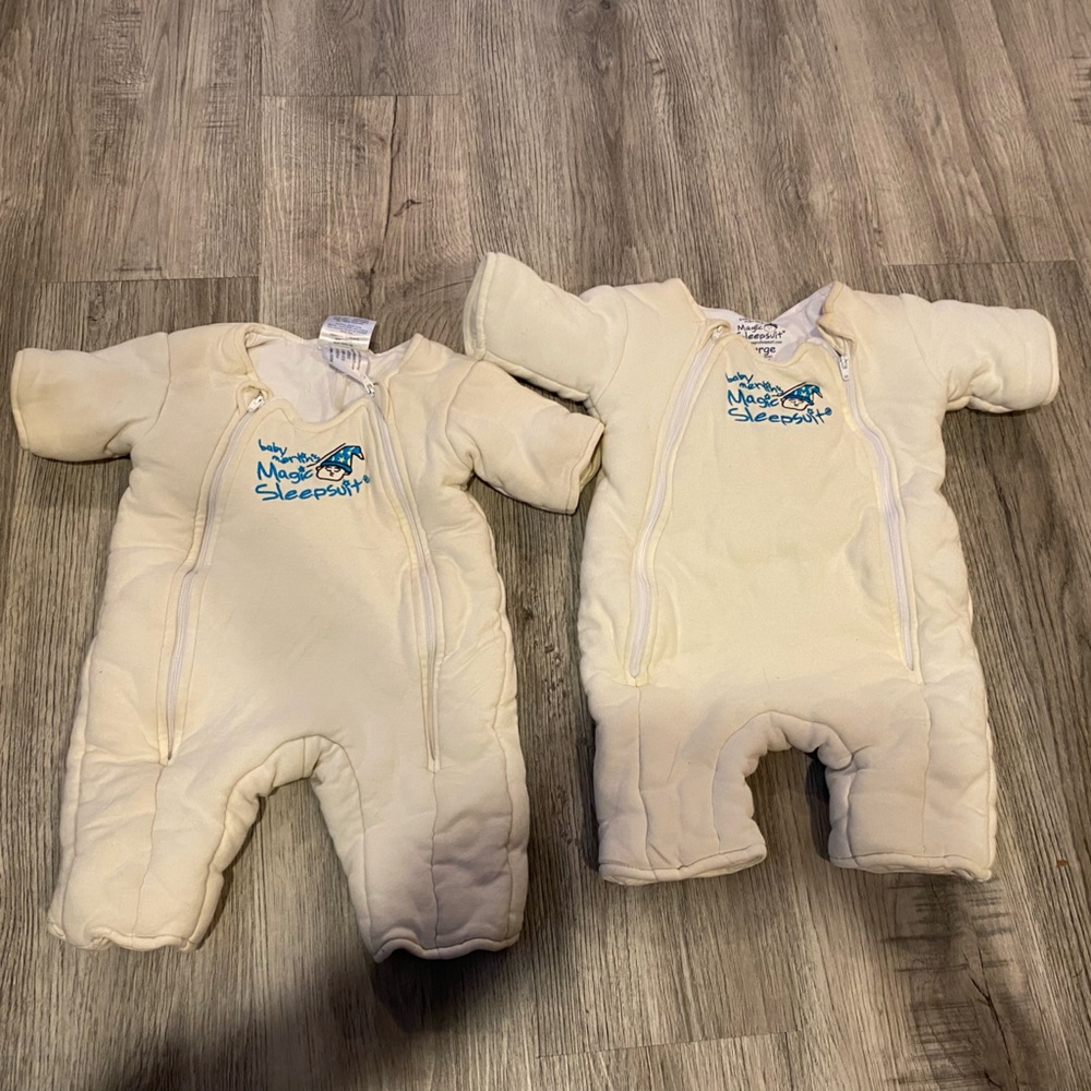 Baby Merlin's Magic Sleep Suit Set Of 2, Small 3-6 Months, Large 6-9 Months